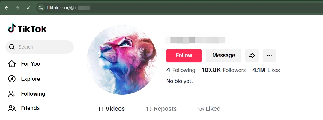 tiktok user profile url