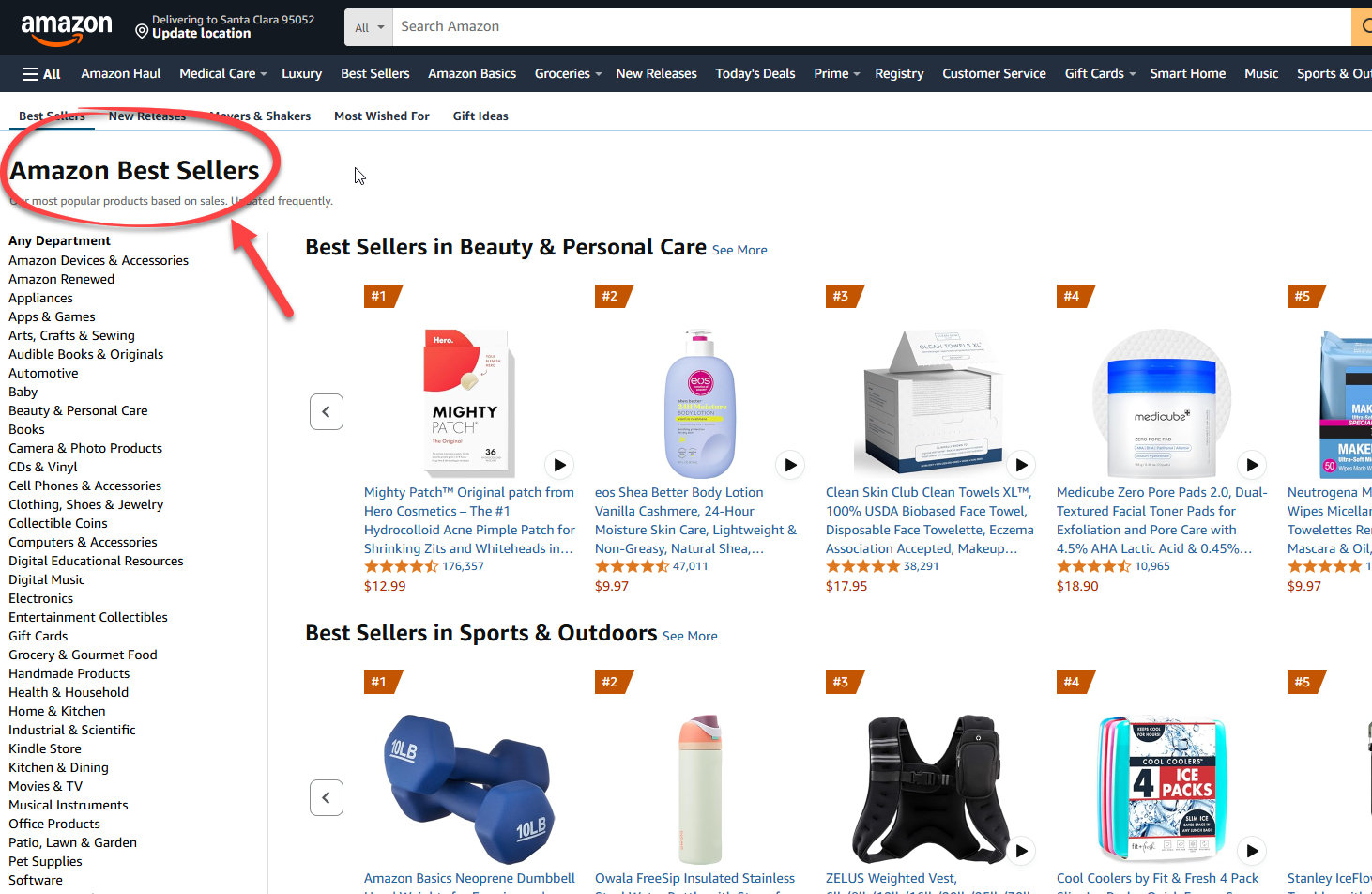 amazon best seller list